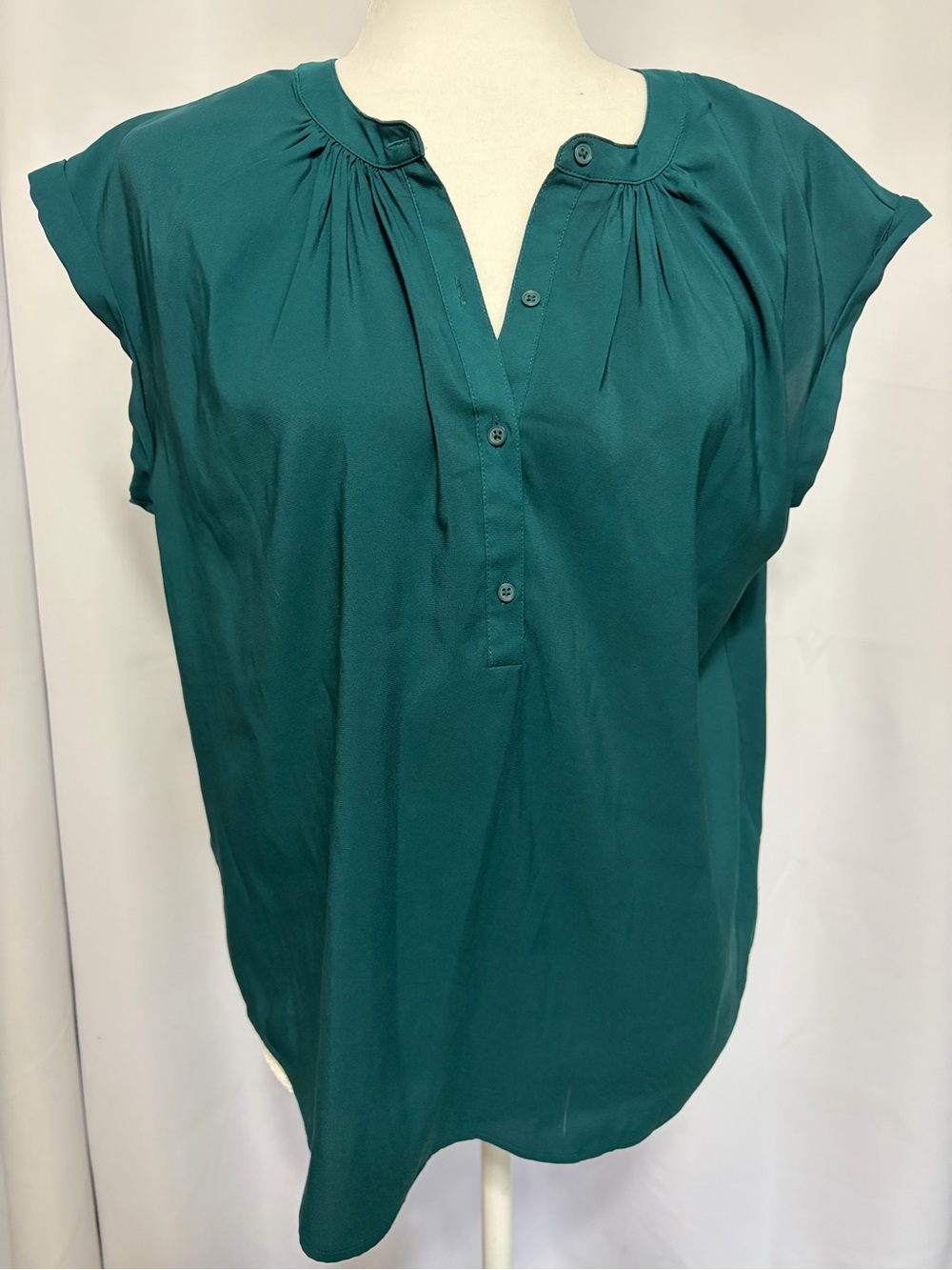 Express Teal Cap-Sleeve blouse